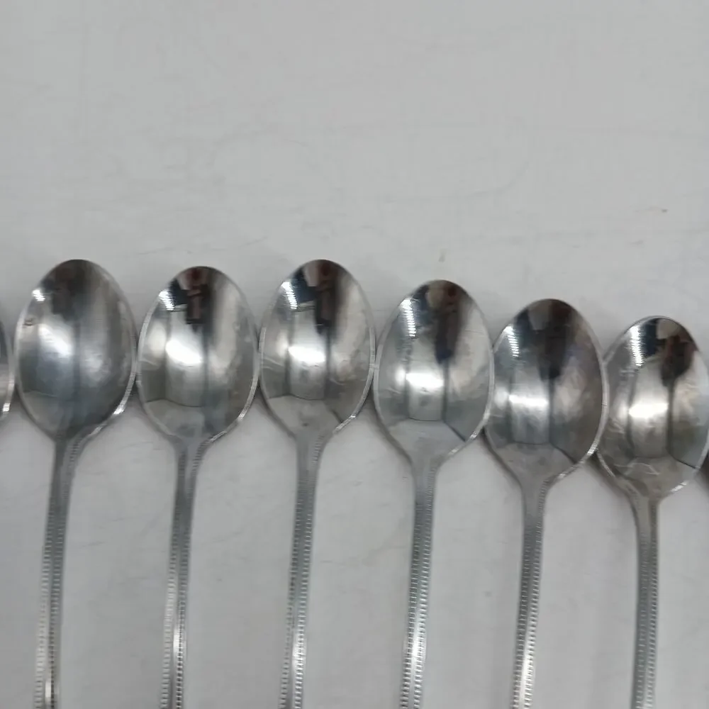 11X LH Tsp TOWLE Supreme STUART SHELL Stainless Long Handled Malt Tea Spoons
